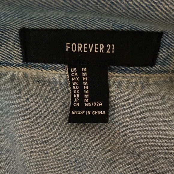 Forever 21 Sadie and Sage jean jacket medium denim floral sequins girlhoodcore - Picture 10 of 11